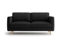 Canapea 2 locuri, Eden, Micadoni, 146x92x90 cm, catifea, negru