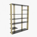 Corp biblioteca, Zena Home, Jenny, 120x160x29.6 cm, PAL, Antracit / Aur