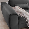 Coltar extensibil dreapta 4 locuri ELTAP, Foble, 267x196x100 cm, lemn/poliester, gri inchis