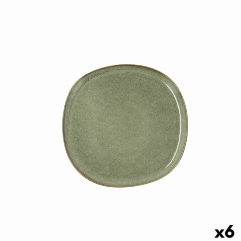 Set 6 farfurii, Bidasoa, Ikonic, 20.2 x 19.7 x 1.3 cm, ceramica, verde Bidasoa