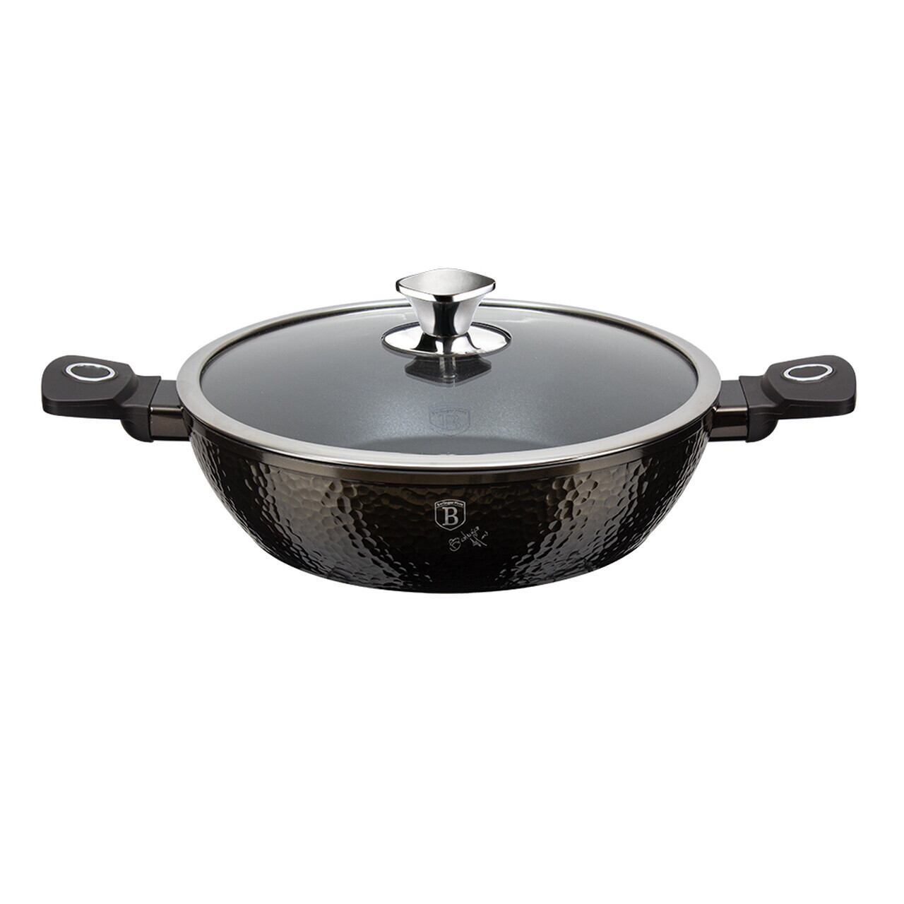 Oala cu capac Berlinger Haus, Primal Gloss, 28 cm, 3.8 L, aluminiu forjat, negru - imagine 2