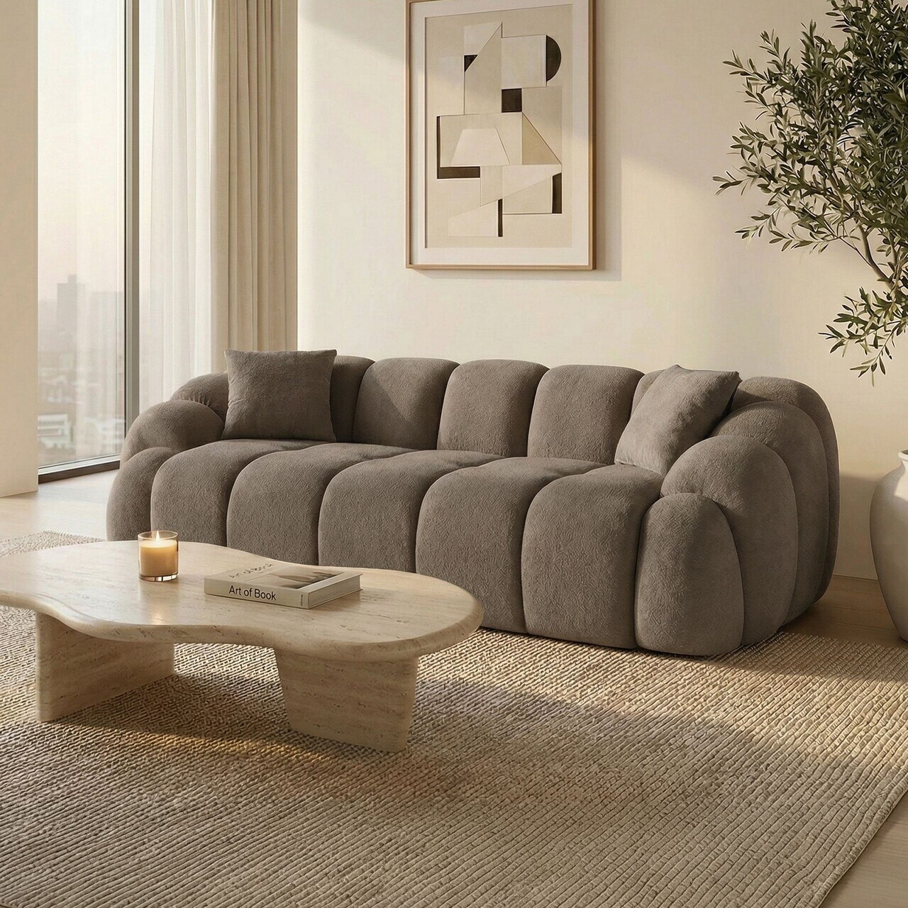 Canapea 3 locuri, Atelier del Sofa, 752EST1130, Lemn de carpen/PAL melaminat, Maro - view 2