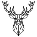 Decoratiune de perete, Deer4, Metal, Dimensiune: 60 x 65 cm, Negru