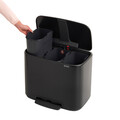 Cos de gunoi cu pedala, Brabantia, Bo Pedal, 3x11 L, 36.3x54x44 cm, otel, negru mat