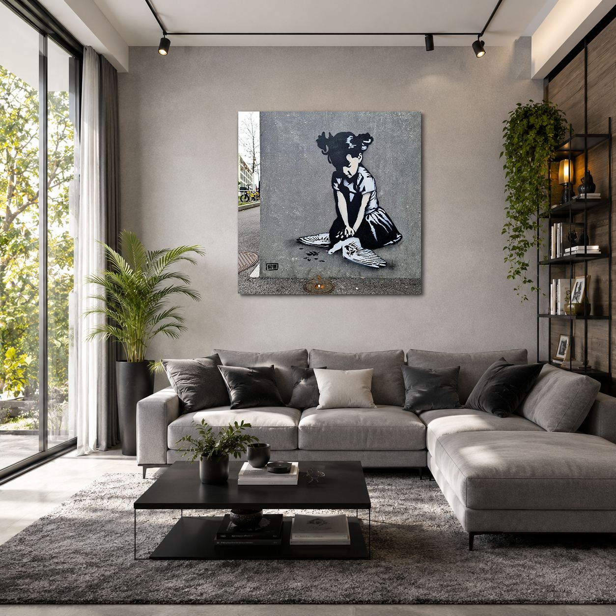 Tablou decorativ, KNV12079, Canvas, Lemn, Multicolor