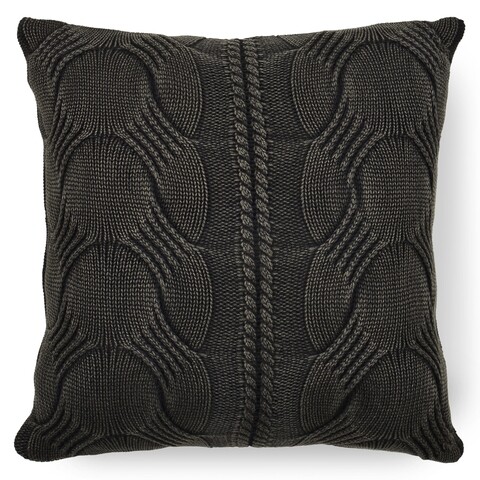 Perna decorativa classical rib, decomex, 45x45 cm, poliester, negru