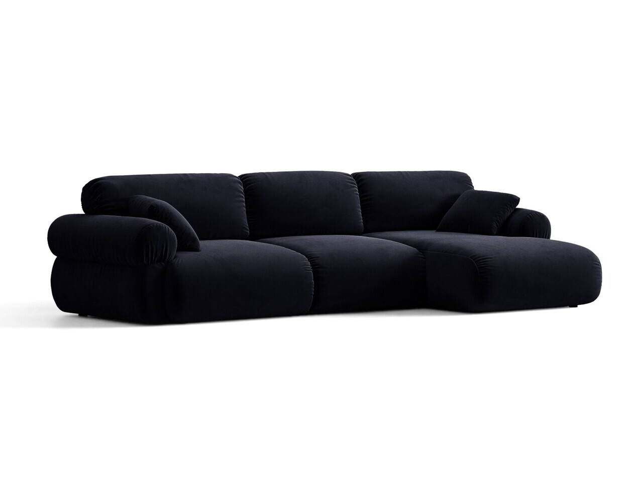 Coltar dreapta 6 locuri, Ophelia, Micadoni Home, 297x164x84 cm, catifea, albastru regal — imaginea 2