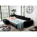 Coltar extensibil stanga 3 locuri ELTAP, LT-10VE, Grayson, 278x205x92 cm, lemn/poliester, negru