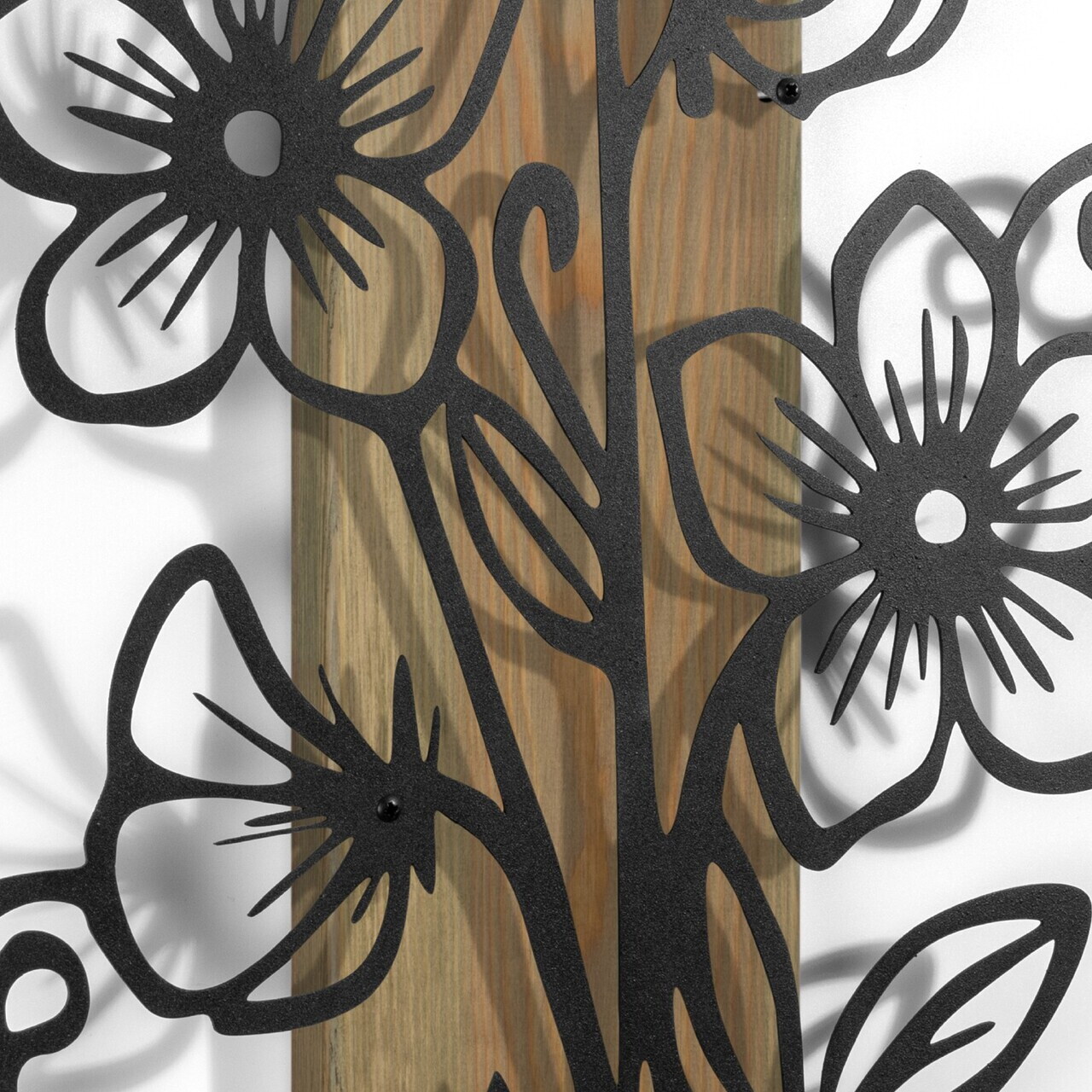 Decoratiune de perete, Fleuria, Cadru: Lemn (Grosime: 2 cm), Verde/Negru — imaginea 4