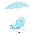 Set scaun cu parasolar si geanta frigorifica pentru copii, Kids Beach, L.37 l.28 H.45, albastru