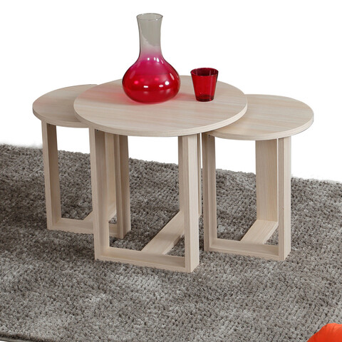 Set masute 3 piese, comforty, mira, stejar
