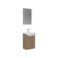 Set Dulap de Baie cu Chiuvetă și Oglindă (2 Piese), Hanah Home, Purus 45, Stejar Sonomo