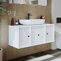 Dulap de baie cu chiuvetă, Hanah Home, 2561, MDF, Alb