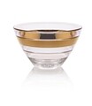 Bol individual, Vidivi, Baguette, H.8.5 cm x D.14 cm, sticla, transparent/auriu