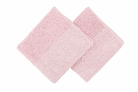 Set 2 prosoape de maini 50x90 cm, 100% bumbac, soft kiss, zarif pink