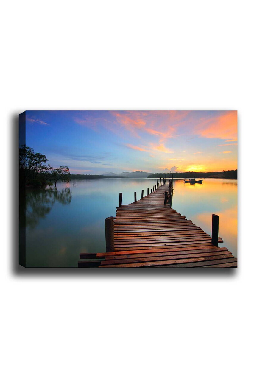 Tablou decorativ, Kanvas Tablo (50 x 70), Canvas, Rama din lemn (grosime 3 cm), Multicolor — imaginea 2