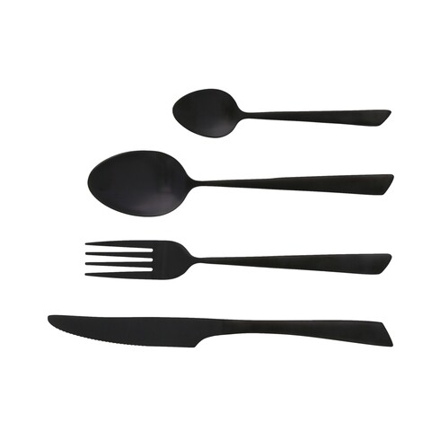 Set tacamuri 16 piese Delta Black, Jean Dubost, inox, negru