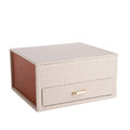 Cutie pentru bijuterii Linas, 18x16x9.5 cm, plastic, ecru