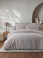 Lenjerie de pat dubla, Water Yollu Saten - Brown, EnLora Home, 70% bumbac/30% poliester