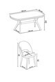 Set masa si scaune (7 piese), Hanah Home, Jita, Sonata / Crom / Antracit