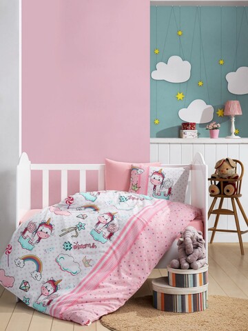 Lenjerie de pat pentru copii, Unicorn v2 - Pink, Cotton Box, Bumbac Ranforce