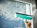 Aparat pentru curatat geamuri, 3 in 1, Wiper W&F Cleaner L micro duo, Leifheit, 33 cm, cauciuc/microfibra, alb/verde