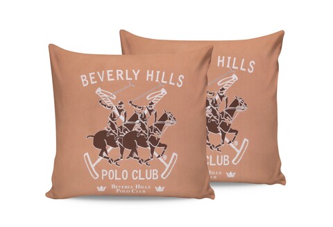 Set 2 fete de perna, 60x60 cm, 100% bumbac ranforce, Beverly Hills Polo Club, BHPC 031, roz somon