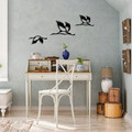 Decoratiune de perete, Storks, Metal, 29 x 12 cm, Negru