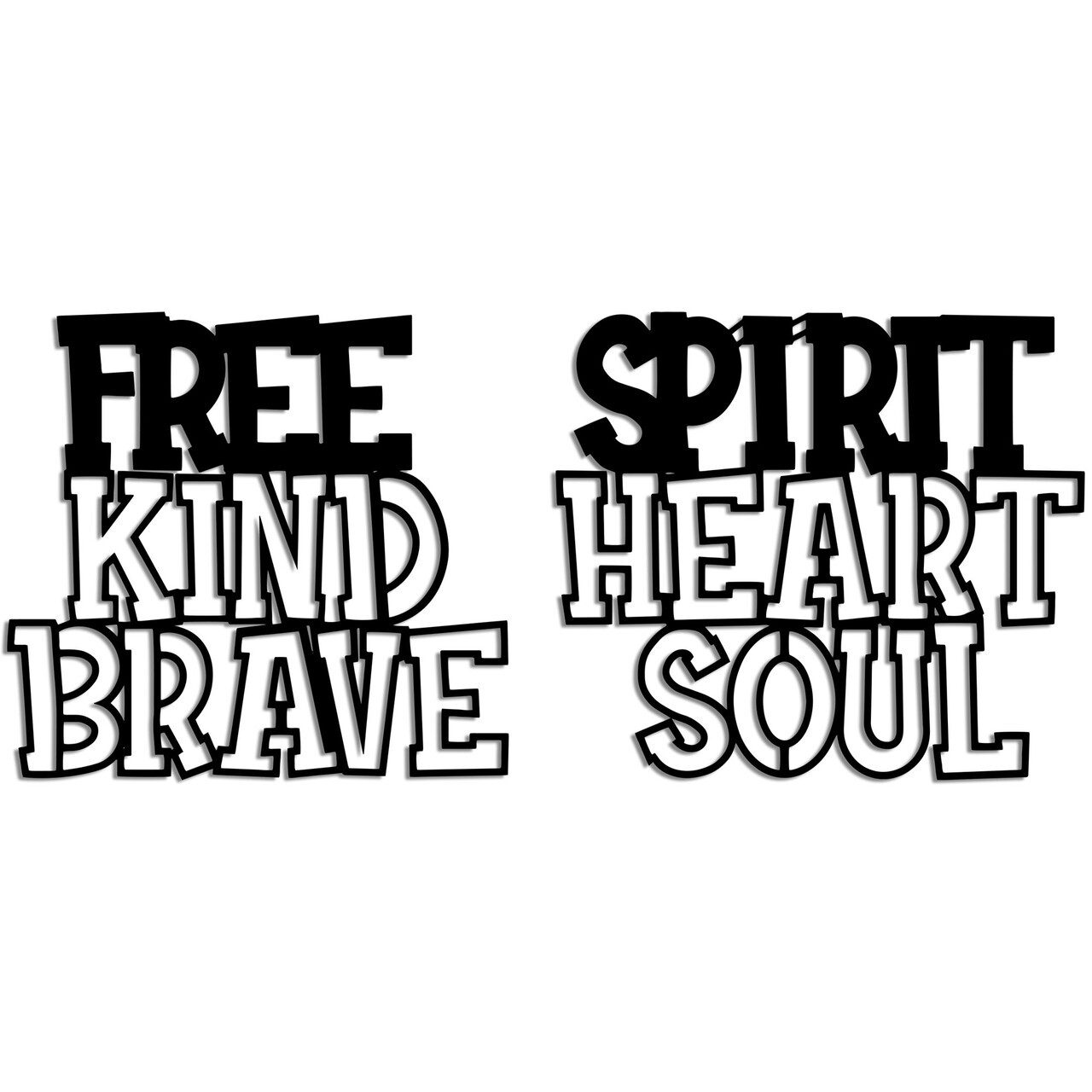 Decoratiune de perete, Heart Brave Soul, Dimensiuni: 62 x 27 cm , Negru — imaginea 5