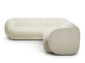 Coltar simetric 5 locuri, Kate, Micadoni, 252x252x76 cm, tesatura structurata, bej deschis
