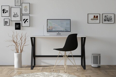 Birou, asse home, murren, 120x75x60 cm, alb