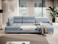 Coltar extensibil dreapta 4 locuri ELTAP, RT-100AUB, Berrto, 306x165x100 cm, lemn/poliester, albastru deschis