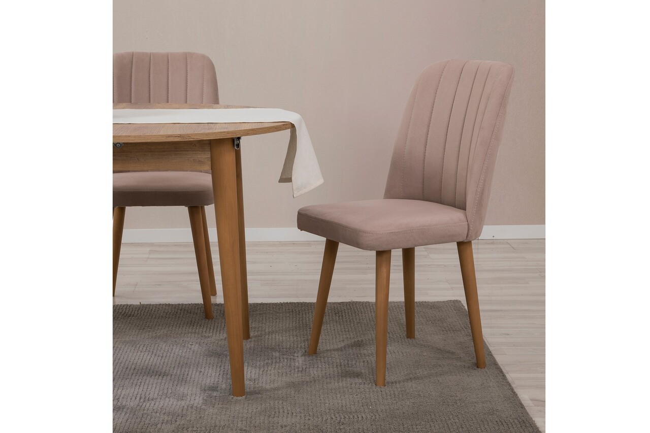 Set masa extensibila si scaune, Hanah Home, Vina 0900, Pin Atlantic / Piatră - imagine 4