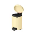 Cos de gunoi cu pedala, Brabantia, NewIcon Mellow Yellow, 3 L, 23.5x16.8x26.4 cm, otel, galben pastel