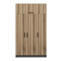 Dulap pentru haine, Minerva, Minar 235, 135x235x52 cm, PAL, Dore / Antracit
