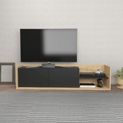 Comoda tv, retricy, krog, 160x35x36.8 cm, pal, stejar / antracit