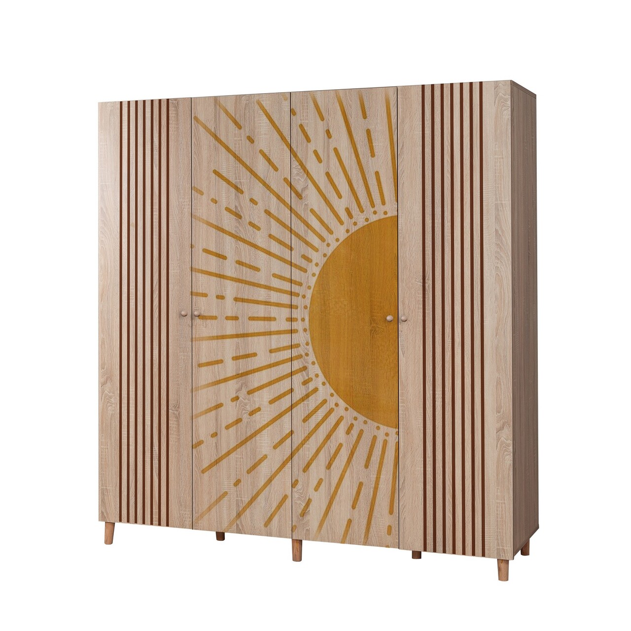 Dulap pentru haine, Vella, Loni 4 -971, 180x192x52 cm, PAL, Sonomo - 2 | YEO