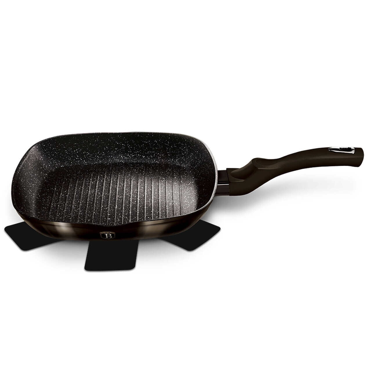 Tigaie grill Berlinger Haus, Shiny Black, 28 cm, 2.1 L, aluminiu forjat, negru - view 7