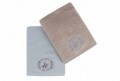 Set 2 prosoape de baie, Beverly Hills Polo Club, 70x140 cm, 100% bumbac, albastru/bej