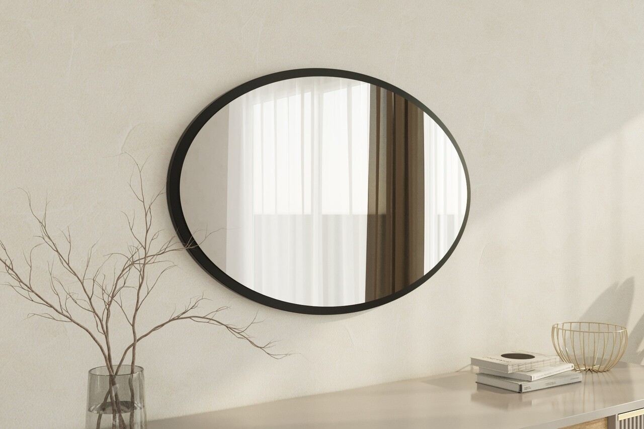 Oglinda decorativa, Siam, Beyo, 60x90x2.2 cm, Negru - 2 | YEO