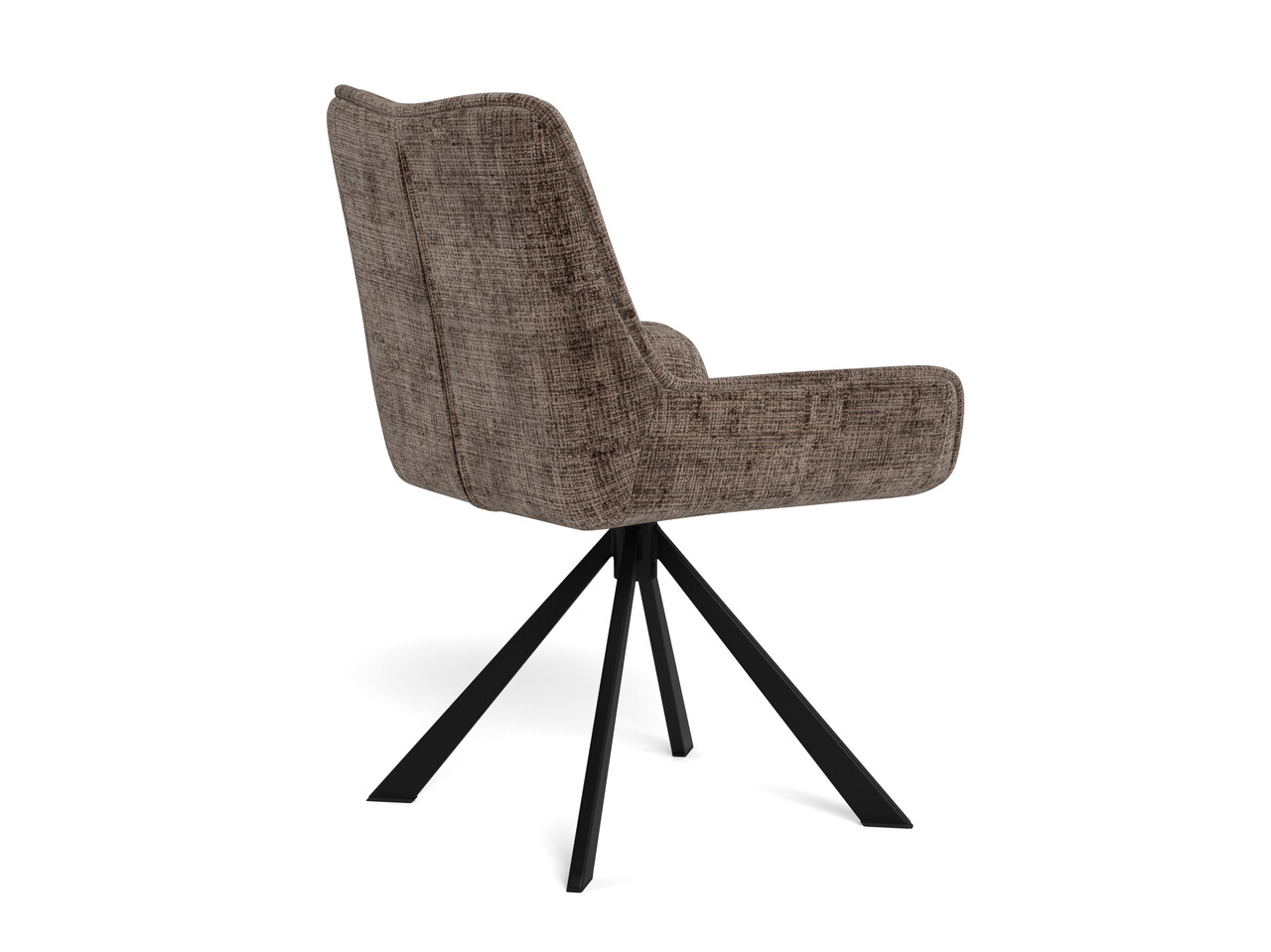 Scaun Eddie, Actona, 59x56x81 cm, rotativ, tesatura Chenille/otel, maro pudrat - view 8
