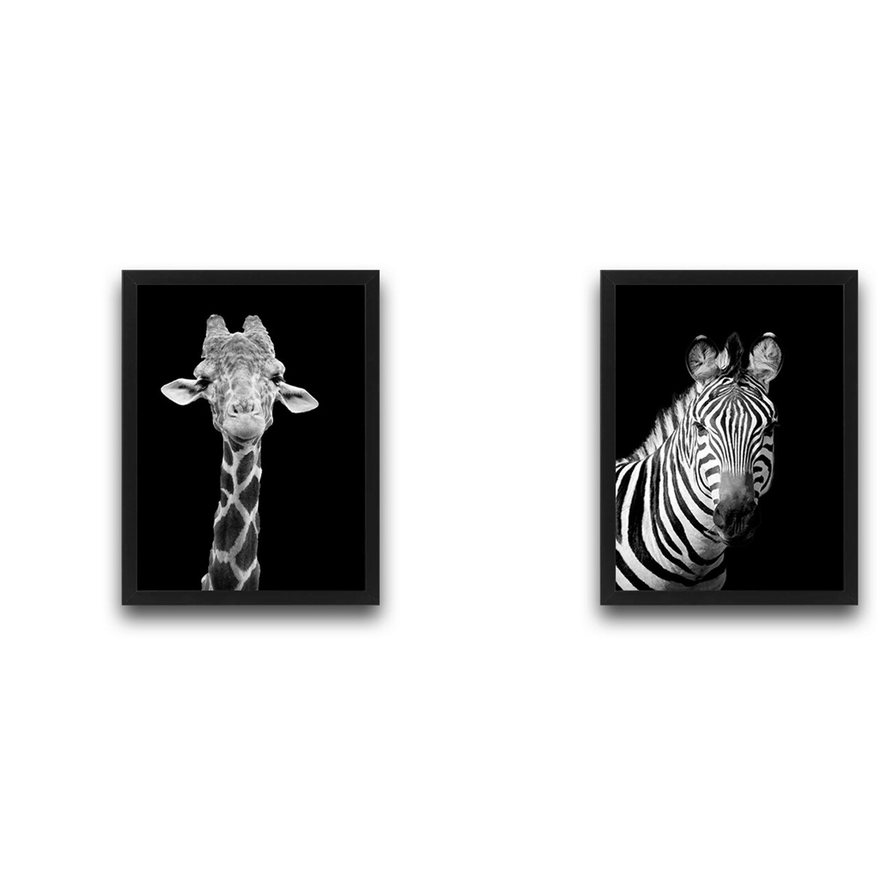 Set 2 tablouri decorative, Zebra Giraffe Set, PAL, Hartie, Multicolor - 1 | YEO