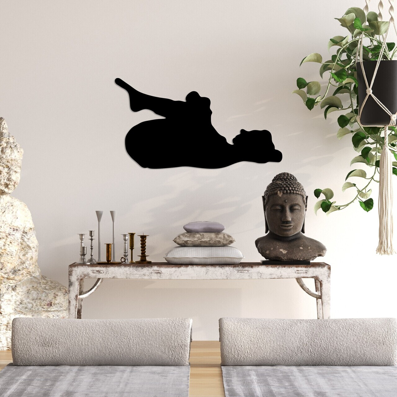 Decoratiune de perete, Yoga 8, Dimensiune: 60 x 33 cm, Negru — imaginea 2