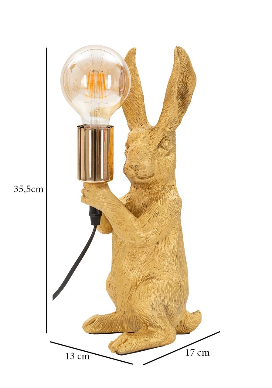 Veioza, Mauro Ferretti, Rabbit, 13 x 17 x 35.5 cm, polirasina/fier, auriu - 2 | YEO