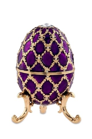 Cutie decorativa Egg, Hermann Bauer, 6x10 cm, mov
