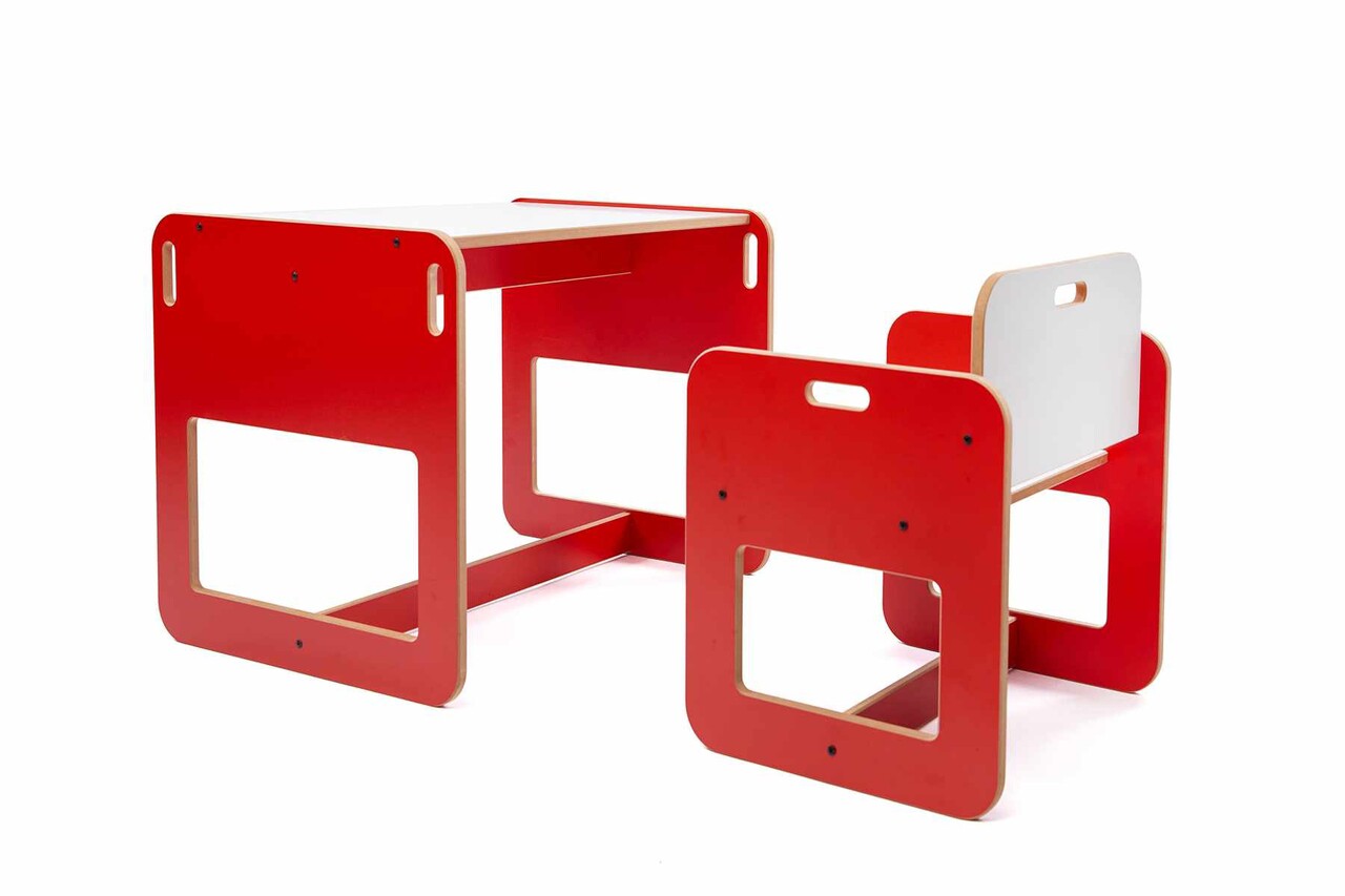 Set masa si scaun pentru copii, Hanah Home, Dove, Rosu/Alb - view 8