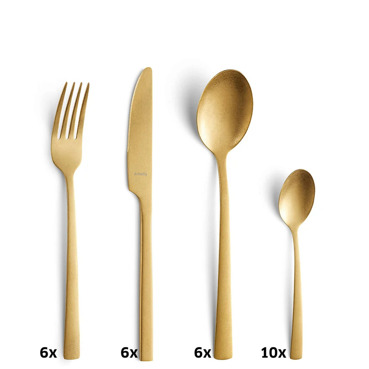 Set tacamuri pentru 6 persoane, 42 piese, Amefa, Manille Gold, inox — imaginea 18