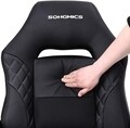 Scaun de birou ergonomic Racing Sports, Songmics, piele ecologica, negru