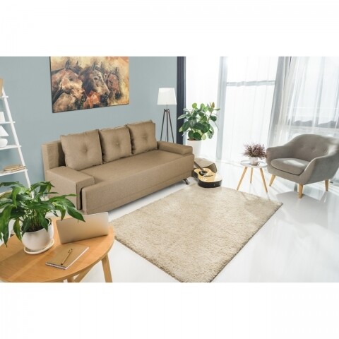 Poza Canapea Extensibila Roma Lux Cappuccino 205x90x86 cm + lada de depozitare