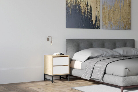 Noptiera, Puqa Design, Cefalu, 40x55x40cm, PAL, Safir / Alb 40x55x40cm imagine 2022
